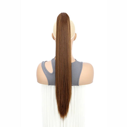 Claw Clip Ponytail Hair Extension – 24 Inch Long Straight Synthetic