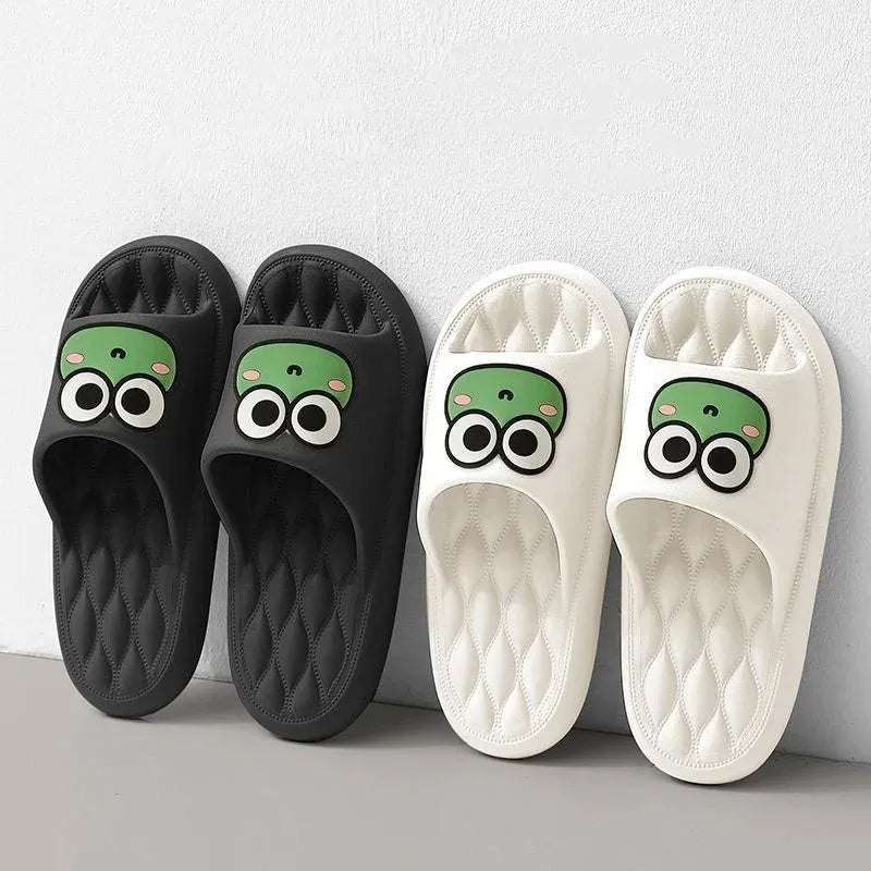 Cute Frog Non-Slip EVA Slippers – Soft Indoor Bathroom Slides
