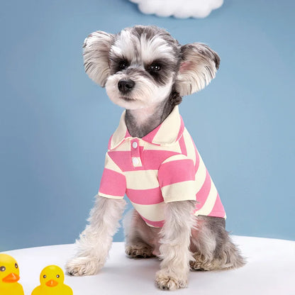 Dog Polo Shirt – Striped Summer T-Shirt for Small & Large Dogs