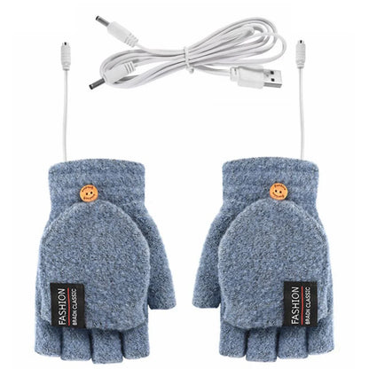 USB Heated Gloves – Electric Heating Hand Warmer for Typing & Skiing