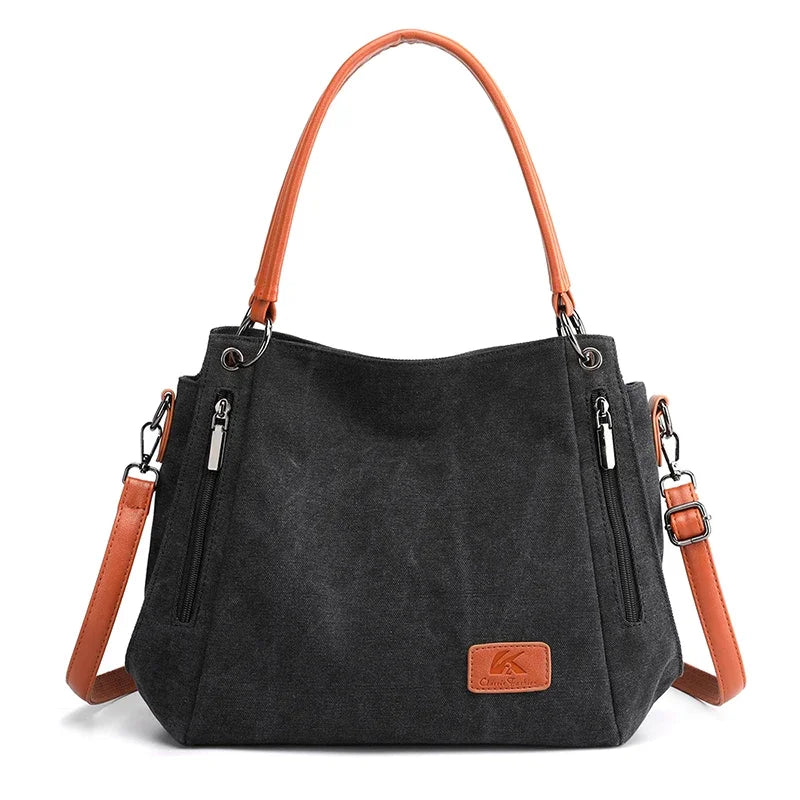Canvas Shoulder Bag Women Large Capacity Crossbody Handbag