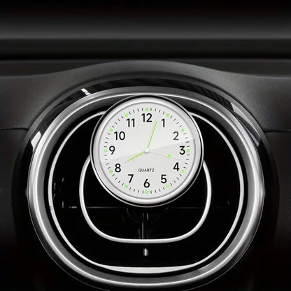 Mini Car Dashboard Clock – Stick-On Luminous Quartz Analog Watch