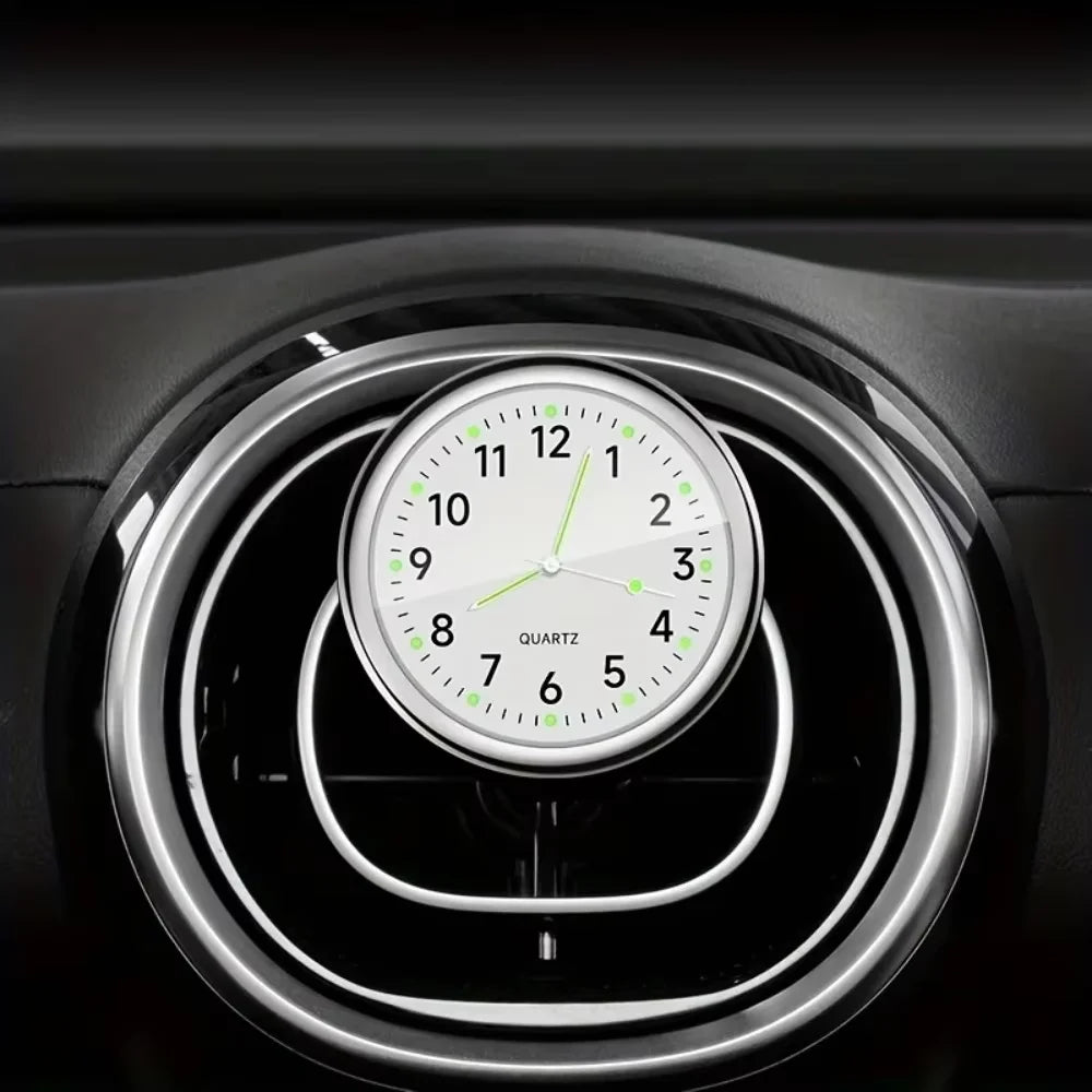 Car Dashboard Clock Mini Quartz Analog Stick-On Glow Watch