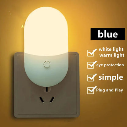 LED Plug-In Night Light – Bedside Lamp for Bedroom, Kids & Hallway