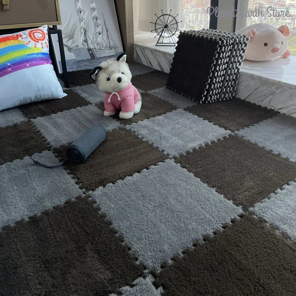 Soft Plush Interlocking Foam Puzzle Floor Mat Tiles