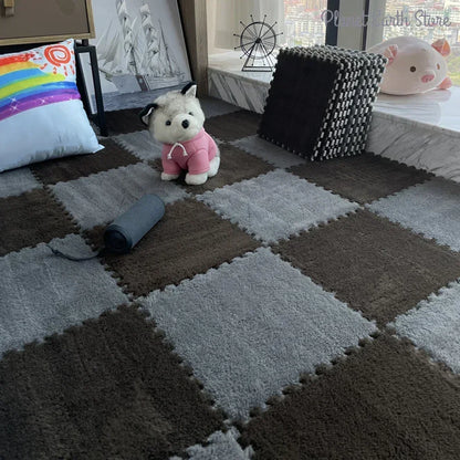 Soft Plush Interlocking Foam Puzzle Floor Mat Tiles