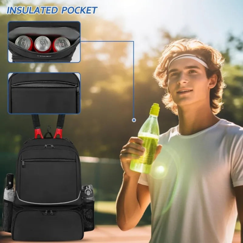 Tennis & Sports Backpack with Shoe Compartment for Men & Women