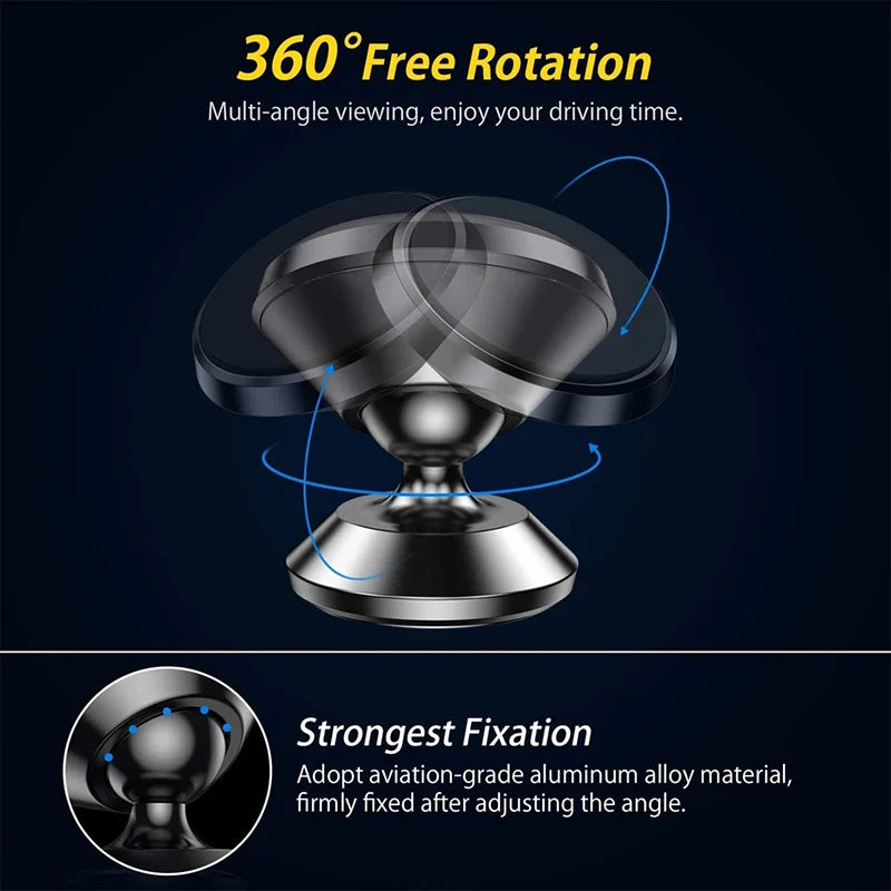 Magnetic Car Phone Holder Universal Dashboard Mount for iPhone & Samsung