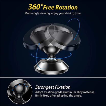 Magnetic Car Phone Holder Universal Dashboard Mount for iPhone & Samsung