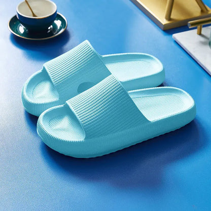 Cloud Slide Slippers – EVA Thick Sole, Height Increasing, Indoor Home