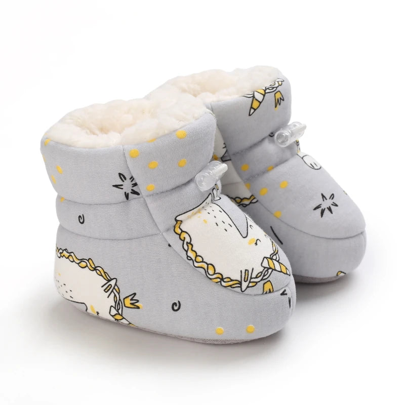 Baby Winter Boots – Cartoon Warm Fleece Booties for Boys & Girls