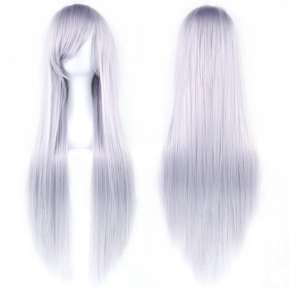 80cm Long Synthetic Cosplay Wig – Straight Hair, 36 Colors