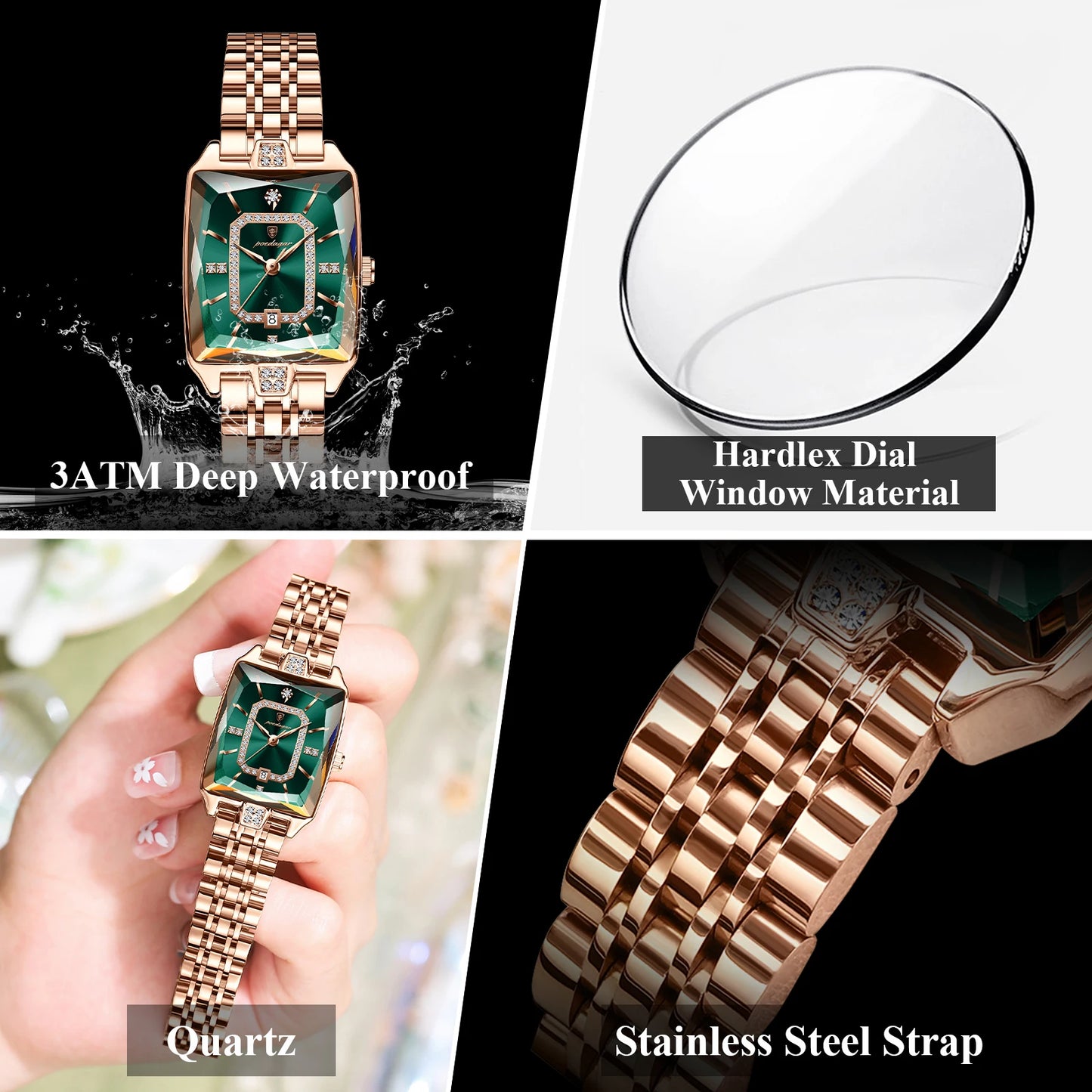 Poedagar Luxury Women's Quartz Watch – Waterproof Date Steel