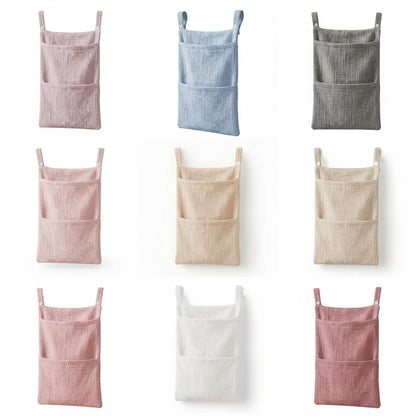 Cotton Baby Crib Hanging Storage Bag – Muslin Nursery Organizer
