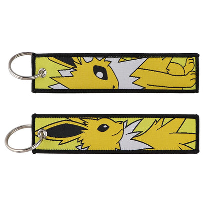 Anime Embroidered Keychain - Cute Cartoon Jet Tag Key Ring