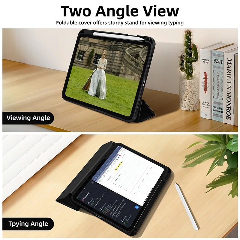 iPad Case with Pencil Holder – Slim Trifold Smart Cover