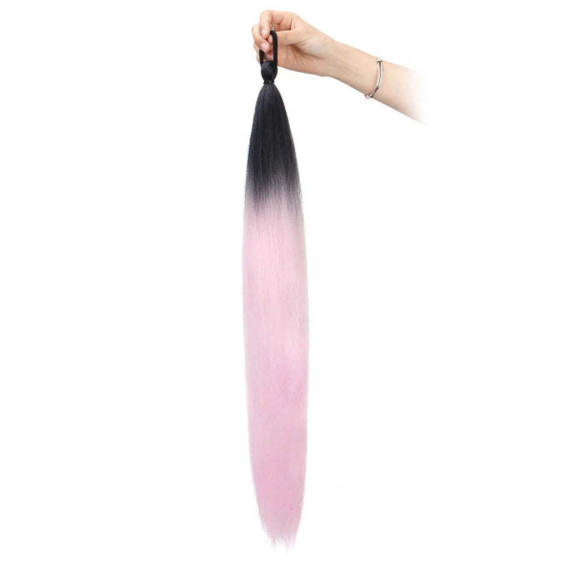 26-Inch Ombre Straight Ponytail Extension with Elastic Tie