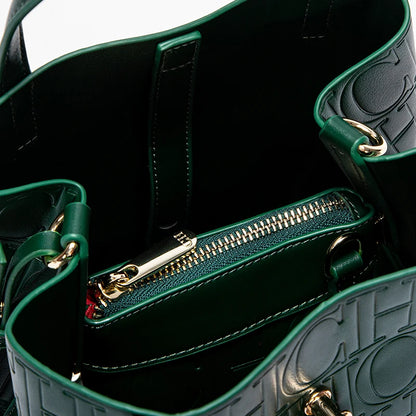 Large Capacity Women's Tote Bag with Monogram Embossed Design