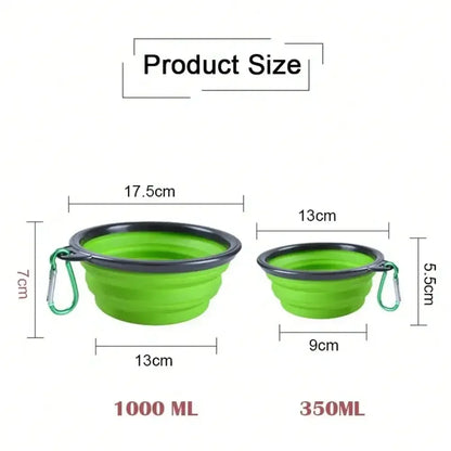 Collapsible Silicone Pet Bowl – Portable Travel Dish for Dogs & Cats