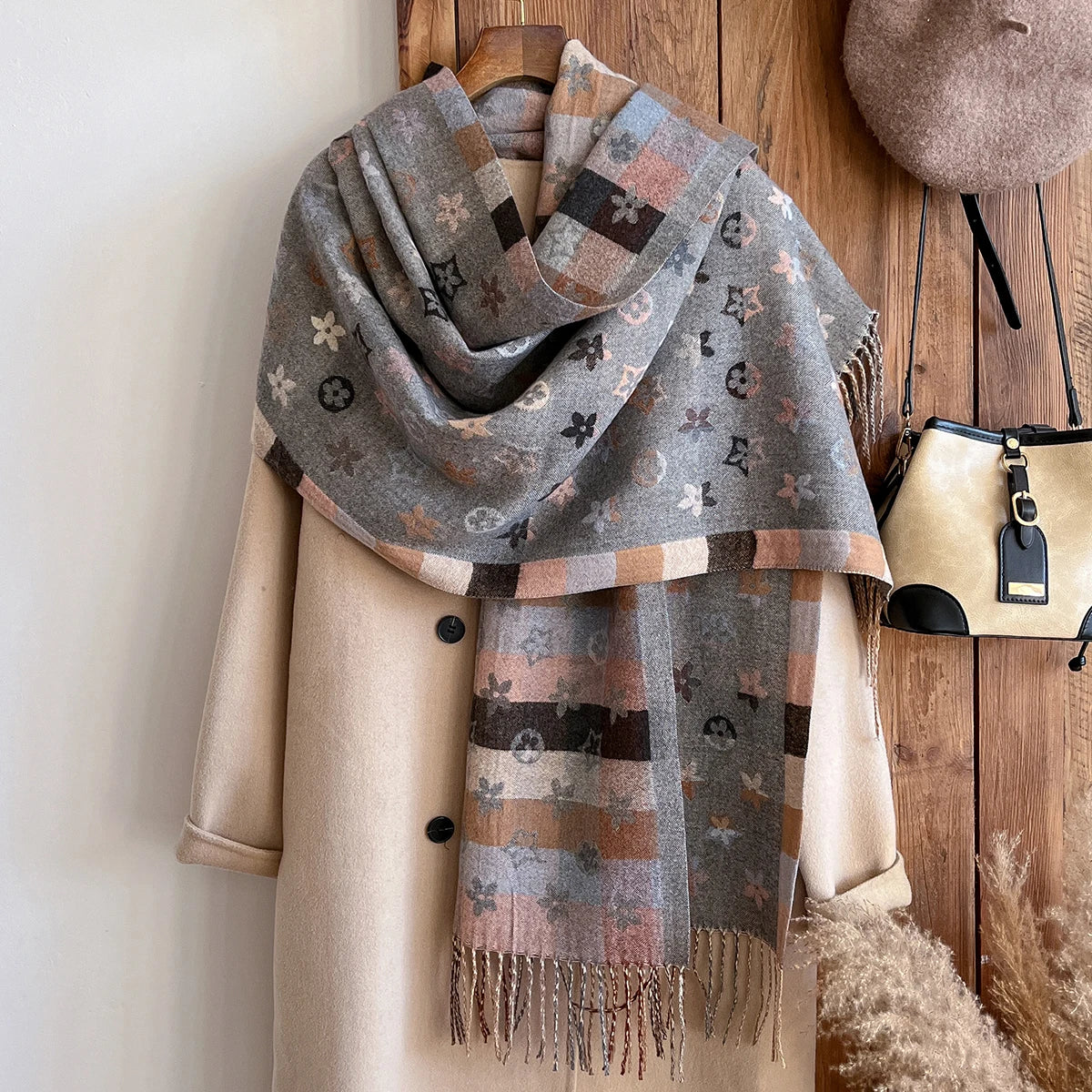 Cashmere Pashmina Shawl Scarf – Women's Winter Blanket Wrap