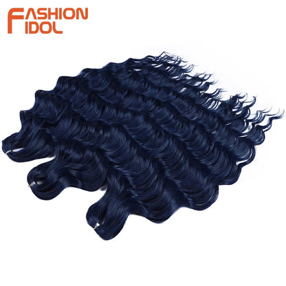 Deep Wave Braiding Hair Extensions 24 Inch – Synthetic Water Wave Crochet Hair