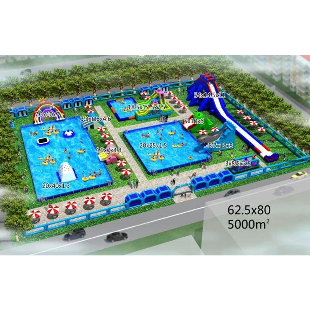 Inflatable Water Park with Pool