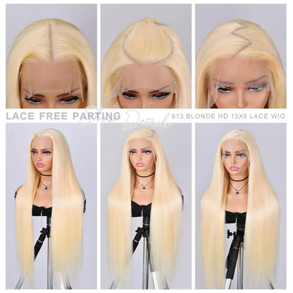 Straight Lace Front Wig Human Hair 13x4 180%-250% Density Pre-Plucked