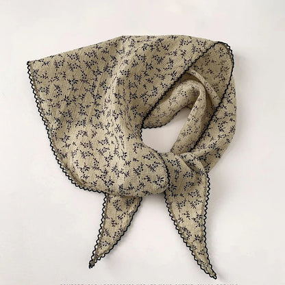 Floral Triangle Bandana Scarf – Women's Hair Head Wrap & Neck Tie