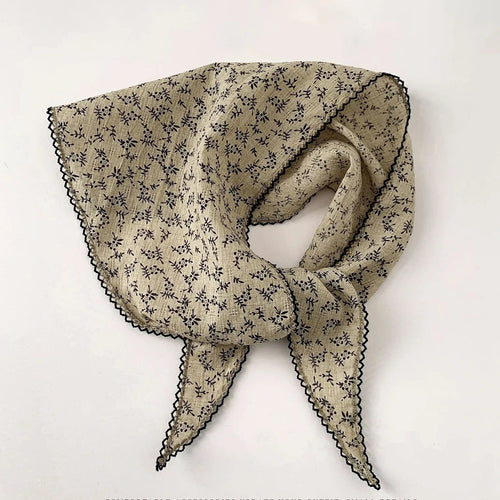 Floral Triangle Bandana Scarf – Women's Hair Head Wrap & Neck Tie