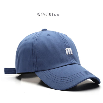 Cotton Baseball Cap with Letter M Embroidery – Unisex Snapback