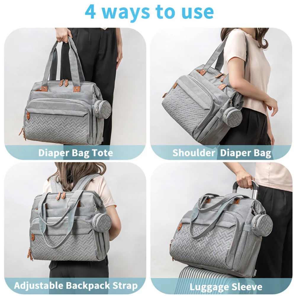 Large Diaper Bag Backpack – Maternity Nappy Bag with Pacifier Pouch