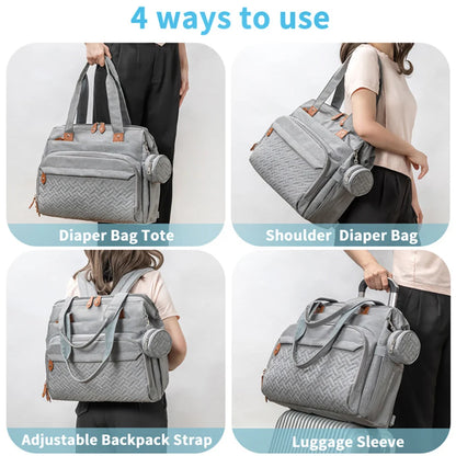 Large Diaper Bag Backpack – Maternity Nappy Bag with Pacifier Pouch