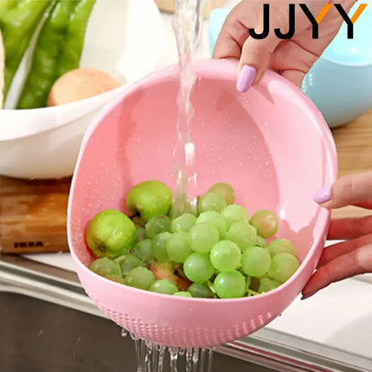 Rice Washing Basket – Plastic Strainer Bowl with Handle