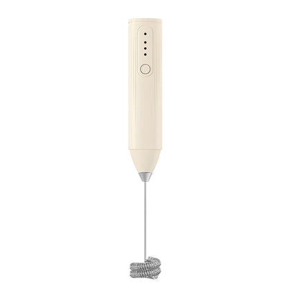 Electric Milk Frother Handheld USB Rechargeable 3-Speed Whisk Mixer