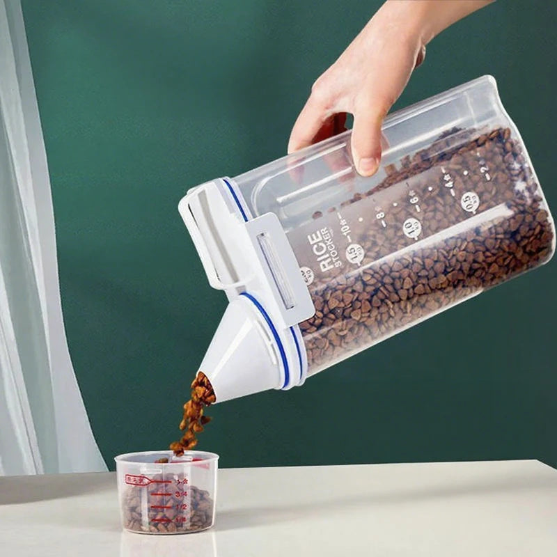 Airtight Pet Food Storage Container with Measuring Cup