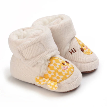 Baby Bear Booties – Soft Cotton First Walker Shoes 0-18 Months