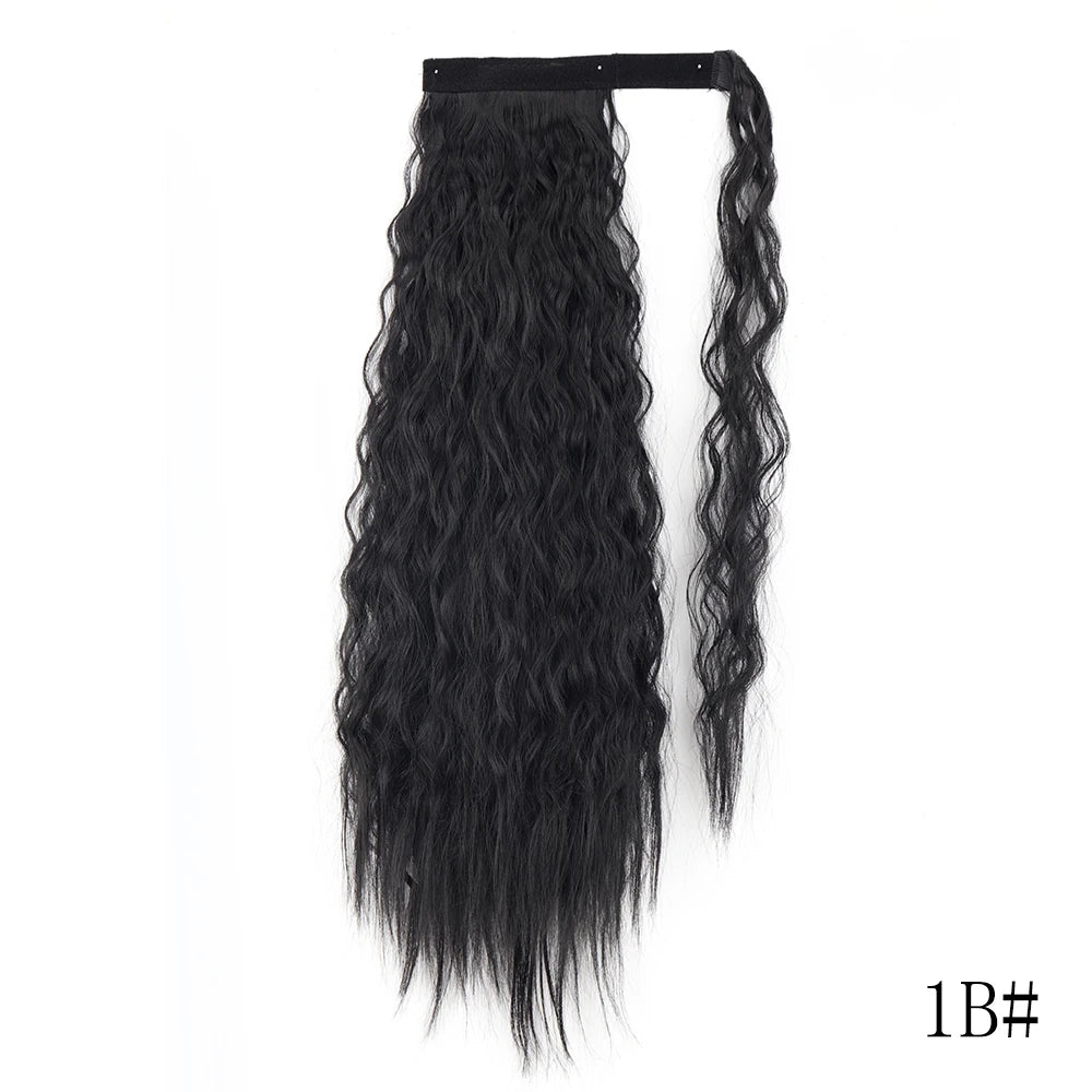 Wrap Around Ponytail Extension Synthetic Straight Hair 22-34 Inch
