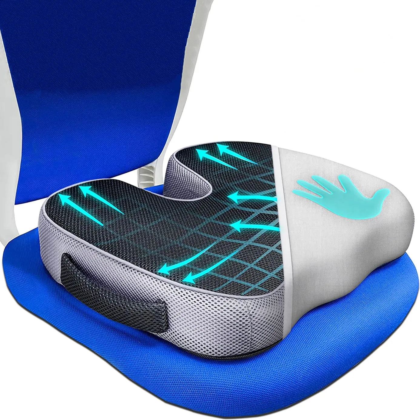 Ergonomic Memory Foam Seat Cushion – Breathable, Pressure-Relief Chair Pad