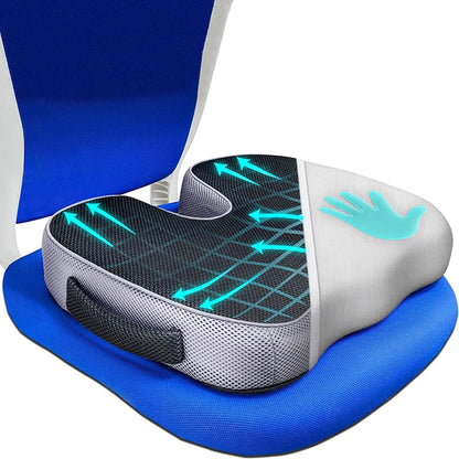 Ergonomic Memory Foam Seat Cushion – Breathable, Pressure-Relief Chair Pad