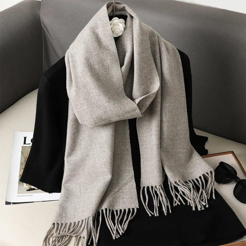 Cashmere-Feel Winter Scarf – Women's Long Warm Pashmina Shawl & Wrap