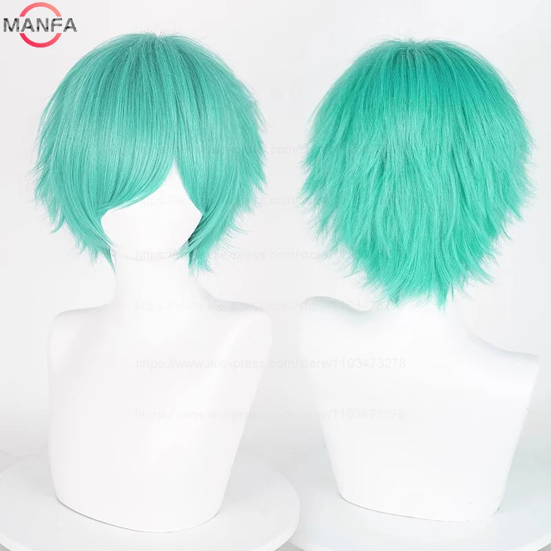 Short Straight Anime Cosplay Wig 30cm Multi-Color Unisex