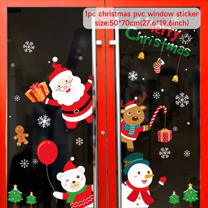 Christmas PVC Window Stickers – Festive Wall Decals for Home Decor