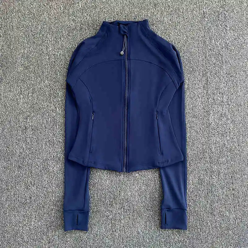 Women's Athletic Running Jacket – Slim Fit Zip-Up Sports Coat