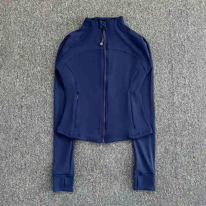 Women's Athletic Running Jacket – Slim Fit Zip-Up Sports Coat
