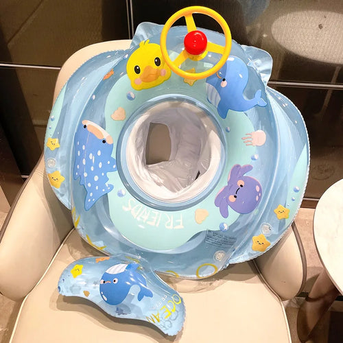 Baby Swim Ring Inflatable Seat Float with Ocean Friends Print