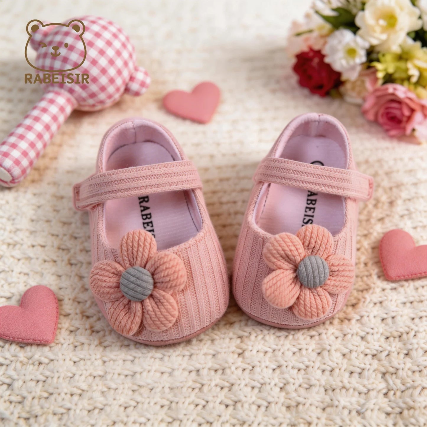 Baby Girl Flower Mary Jane Shoes – Soft Sole Flats