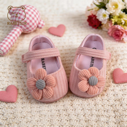 Baby Girl Flower Mary Jane Shoes – Soft Sole Flats