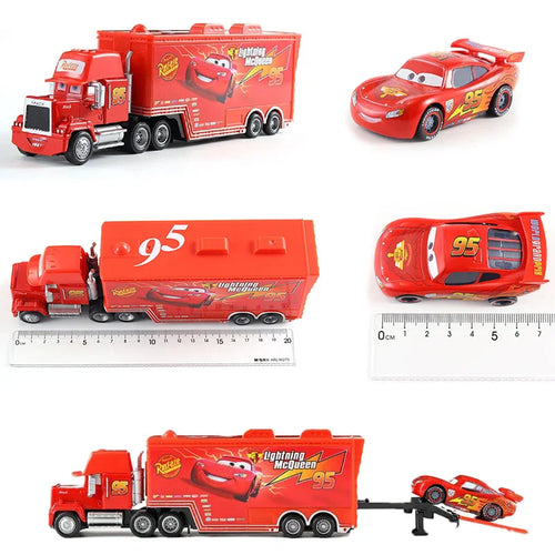 Disney Pixar Cars Lightning McQueen Dinoco Mack Truck Toy Set