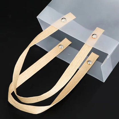 Frosted Transparent Plastic Gift Bags with Handles (10pcs)