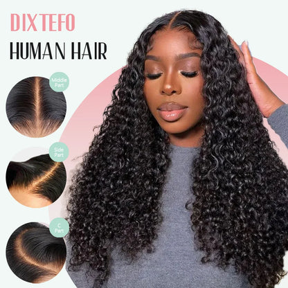 13x4 HD Lace Frontal Wig Human Hair Natural Black 180% 200% Density